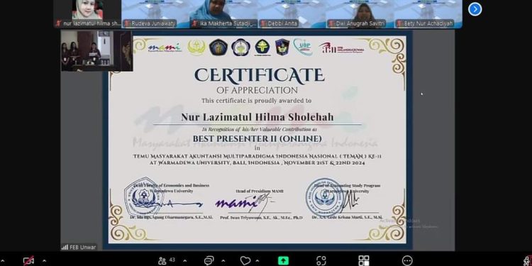 Filosofi Langga Bawa Dosen FEB UIGU Raih Best Presenter di Konferensi Internasional