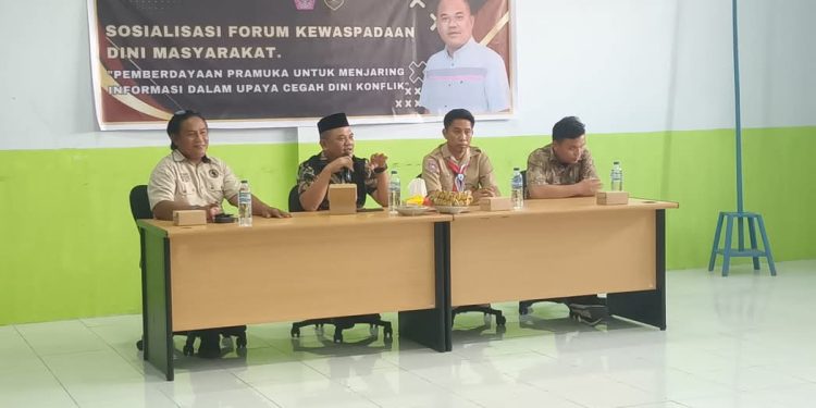 Ketua FKDM Sosialisasikan Kewaspadaan Dini dan Peran Pramuka Dalam Kegiatan PERJUSAMI PGSD UNIPO