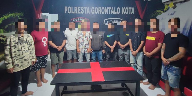 11 Debt Collector Diamankan Sat Reskrim Polresta Gorontalo Pasca Pengrusakan Gudang ACC Finance