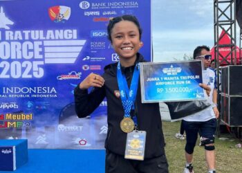 Bripda Navesha Bawa Polda Gorontalo di Ajang Air Force Run 2025