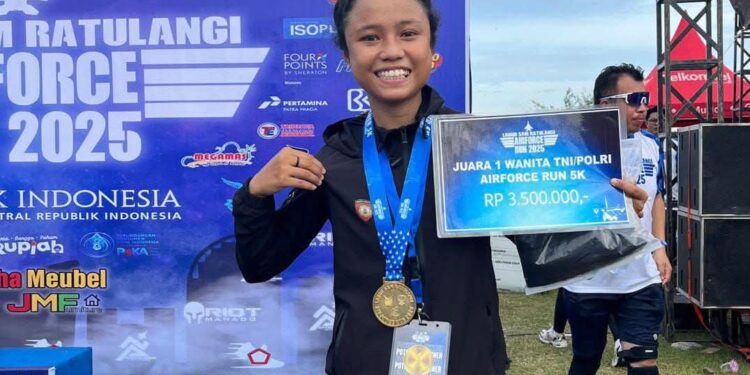 Bripda Navesha Bawa Polda Gorontalo di Ajang Air Force Run 2025