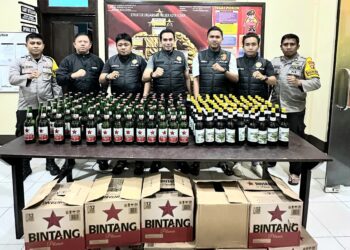 Polsek Kota Utara Gorontalo Berhasil Amankan Ratusan Botol Miras