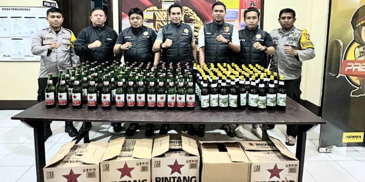 Polsek Kota Utara Gorontalo Berhasil Amankan Ratusan Botol Miras