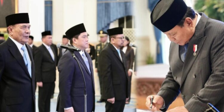 Presiden Prabowo Lantik Dua Menteri dan Tiga Wakil Menteri Kabinet Merah Putih