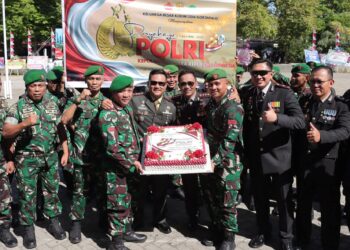 Kodim 1304 Gorontalo Beri Kejutan HUT Bhayangkara ke-80