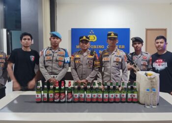 Gelar Patroli dan Razia Miras, Polres Pohuwato Sita Ratusan Botol Miras