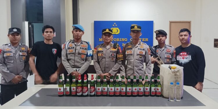 Gelar Patroli dan Razia Miras, Polres Pohuwato Sita Ratusan Botol Miras
