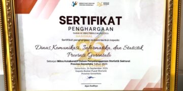 Diskominfotik Gorontalo Raih Penghargaan Mitra Kolaboratif dari BPS